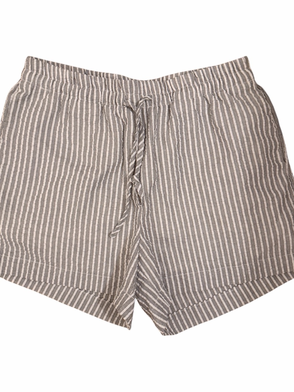 Adyson Parker Gray and White Striped Drawstring Athletic Shorts